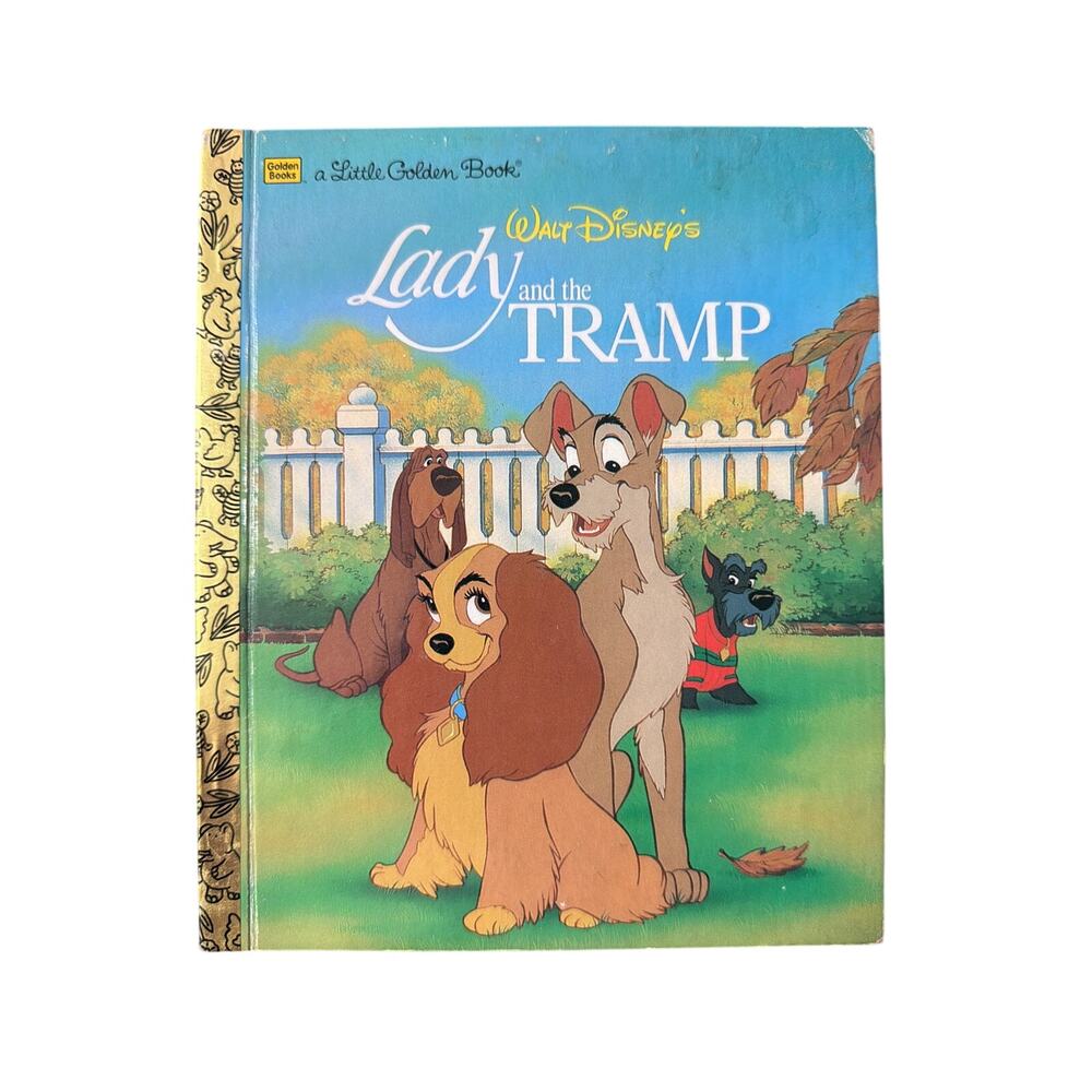 Walt Disney's Lady and the Tramp a Little Golden Book Hardcover VTG Vintage